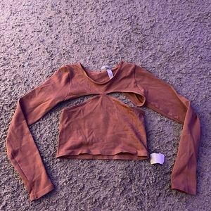Long-sleeved Cut-out Shirt